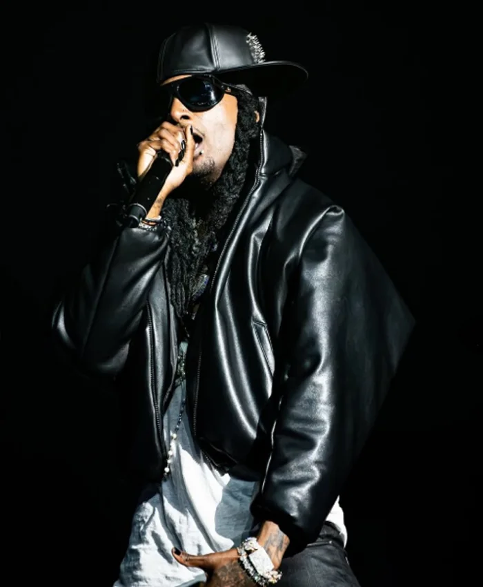 Playboi Carti ComplexCon 2026 Black Leather Jacket