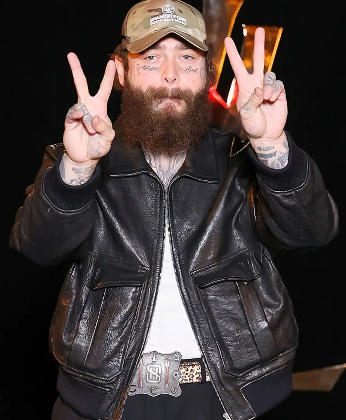 Post Malone Black Leather Jacket