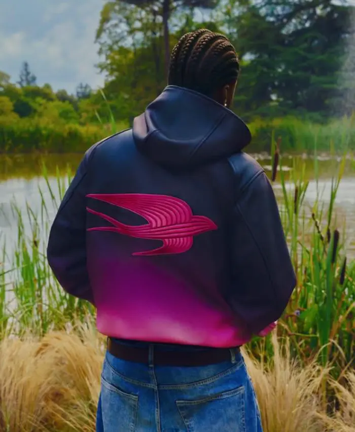 Prince Gyasi X Maison Martell Blue and Pink Zip-up Hooded Jacket