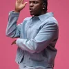 Pusha T Colors x Studios 2026 Grey Louis Vuitton Suede Leather Trucker Jacket Side
