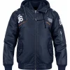 RADIO EVA x AVIREX MA-1 Classic Flight Detachable Hood Navy Blue Bomber Jacket
