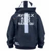 RADIO EVA x AVIREX MA-1 Classic Flight Detachable Hood Navy Blue Bomber Jacket Back