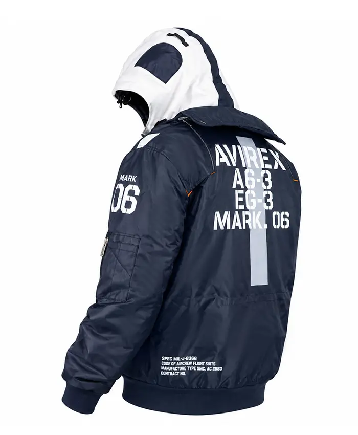 RADIO EVA x AVIREX MA-1 Classic Flight Detachable Hood Navy Blue Bomber Jacket Buy now