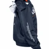 RADIO EVA x AVIREX MA-1 Classic Flight Detachable Hood Navy Blue Bomber Jacket Side