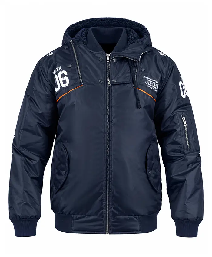 RADIO EVA x AVIREX MA-1 Classic Flight Detachable Hood Navy Blue Bomber Jacket