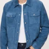 Russ Holliday TV Series Chad Powers S02 Glen Powell Blue Suede Leather Jacket