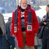 Santa Movie The Man with the Bag 2026 Arnold Schwarzenegger Red Hooded Wool Coat Front