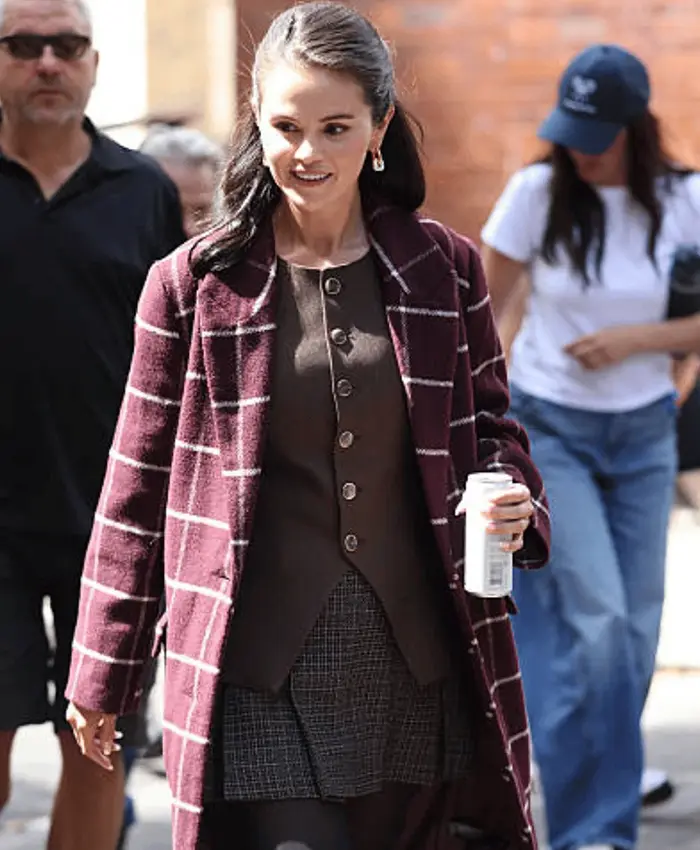 Selena Gomez S06 Only Murders In The Building Plaid Coat
