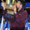 Shop China Open Tennis Championships 2026 Novak Djokovic Lacoste Maroon Track Jacket