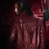 Shop FC Barcelona x AMIRI 2026 2027 Maroon Leather Jacket