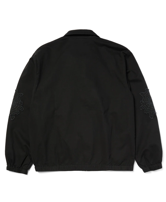 Shop Huf x Spider-Man Black Cotton Patches Work Jacket Back
