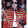 Shop Michael Jackson Retro Red Satin Military Style Jacket On Sale