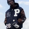 Shop Now Patta x Carhartt WIP OG Active Wool & Leather Hooded Varsity Jacket Front
