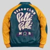 Shop Now Patta x Carhartt WIP OG Active Wool & Leather Varsity Jacket Yellow and Blue