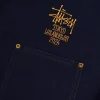 Shop Stüssy X eYe JUNYA WATANABE MAN Coverall Chore Navy Blue Cotton Jacket
