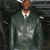 Shop Tammy Abraham 29th Birthday Green Leather Bomber Jacket For Sale