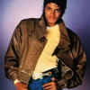 Shop Vintage Michael Jackson Brown Leather Jacket On Sale