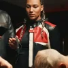Sixty Minutes Marie Mouroum Red and Black Leather Jacket On Sale