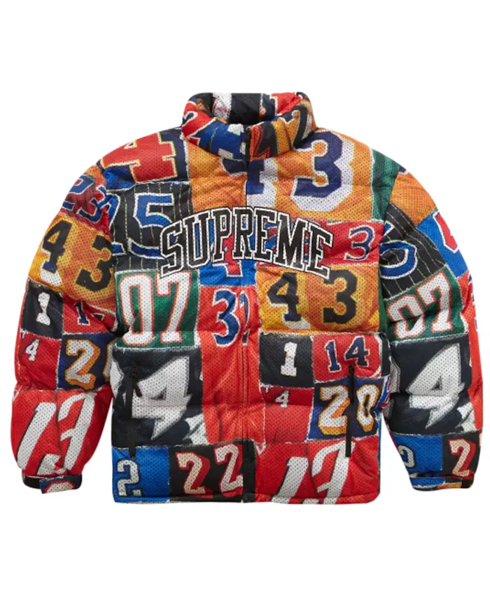 Supreme Mesh Jersey Multicolor Puffer Jacket