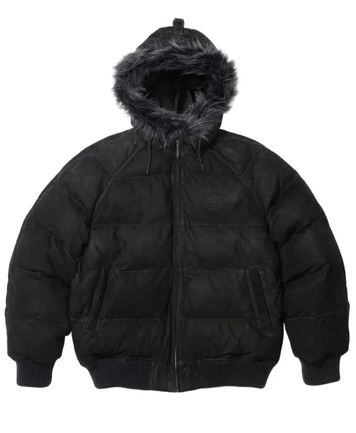 Supreme x Timberland Fur Hooded Puffer Jacket Black