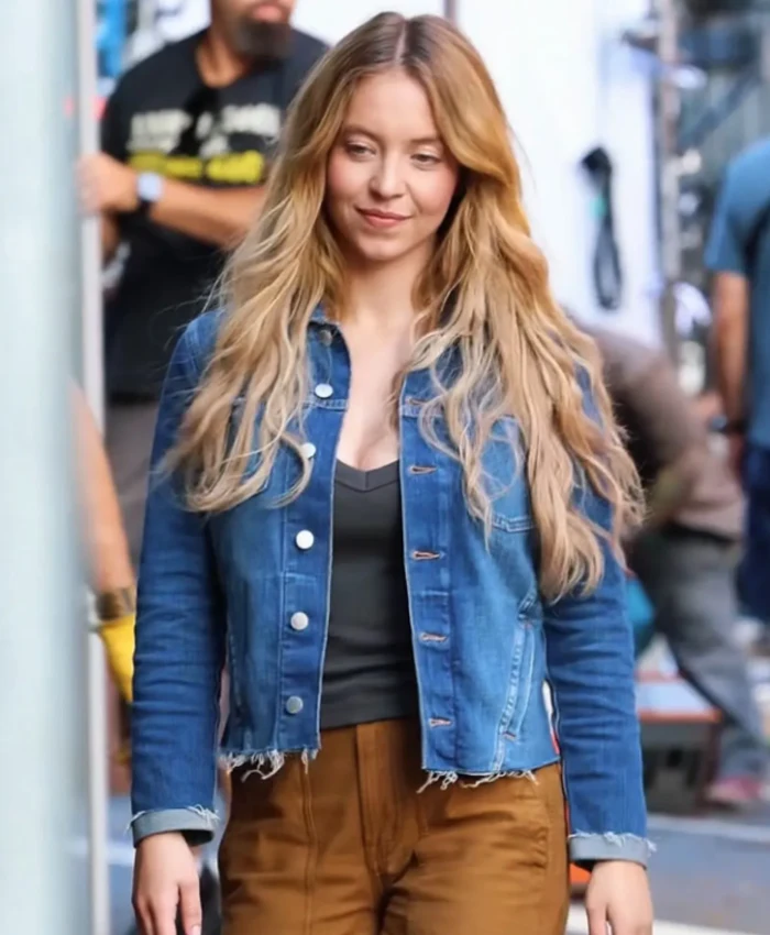 Sydney Sweeney Movie Set The Housemaid Secret Denim Jacket