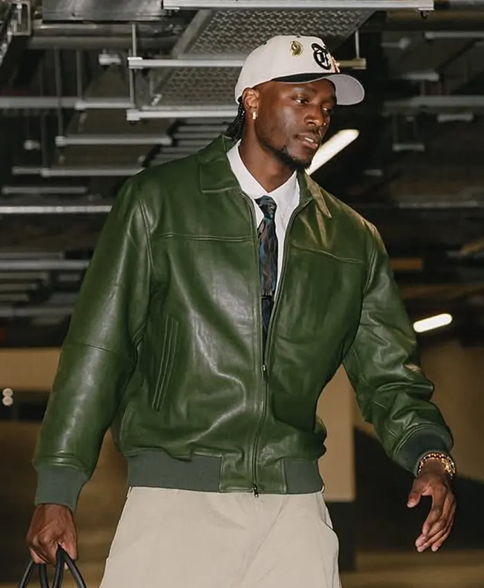 Tammy Abraham Birthday Green Leather Bomber Jacket