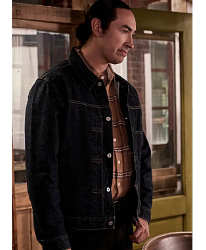 Tatanka Means TV Series Marshals 2026 Miles Kittle Blue Denim Jacket