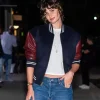 Taylor Hill Good American Opening Wool with Leather Sleeves Varsity Jacket