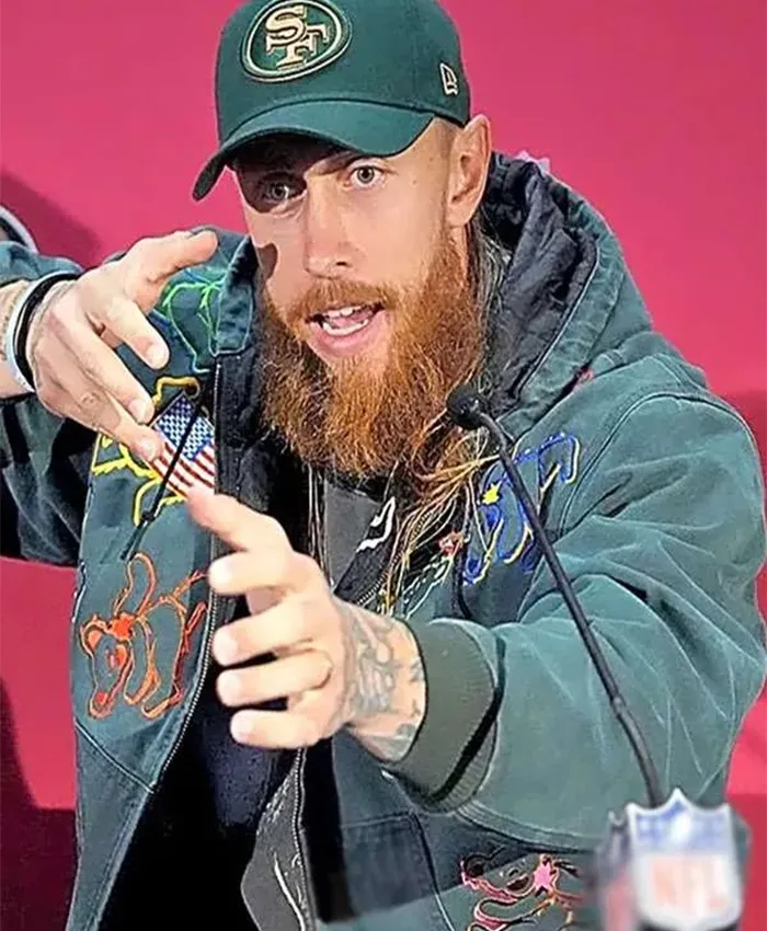 Team San Francisco 49ers 2026 George Kittle Green Cotton Hooded Jacket