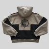 The Cleaners Canvas Clasp Grey and Black Hooded Bomber Jacket Back View