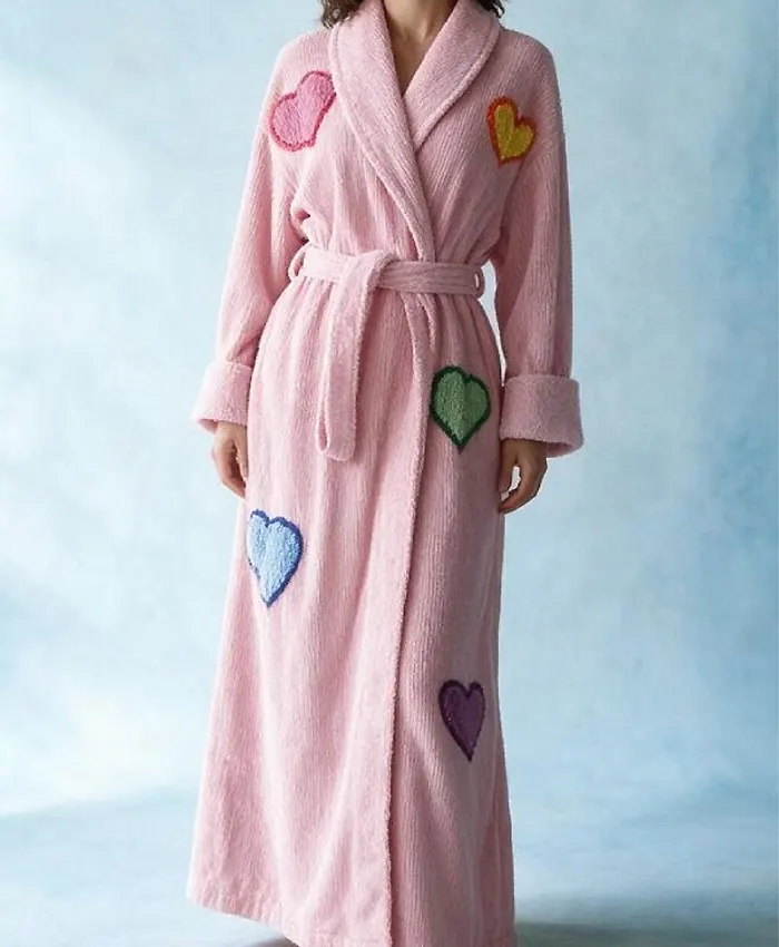 The Nanny Fran Drescher Hearts Pink Robe