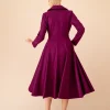 The Odyssey Sewing Pattern Purple Wool Coat at Discounted Price