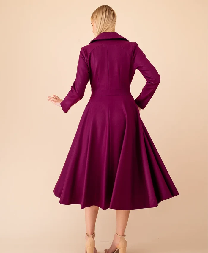 The Odyssey Sewing Pattern Purple Wool Coat at Discounted Price
