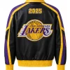 The R&B Tour SoFi Stadium 2026 Usher Black Lakers Themed Leather Varsity Jacket Back