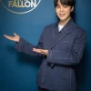 The Tonight Show Starring Jimmy Fallon 2026 Jimin Navy Blue Cotton Canvas Jackat Front