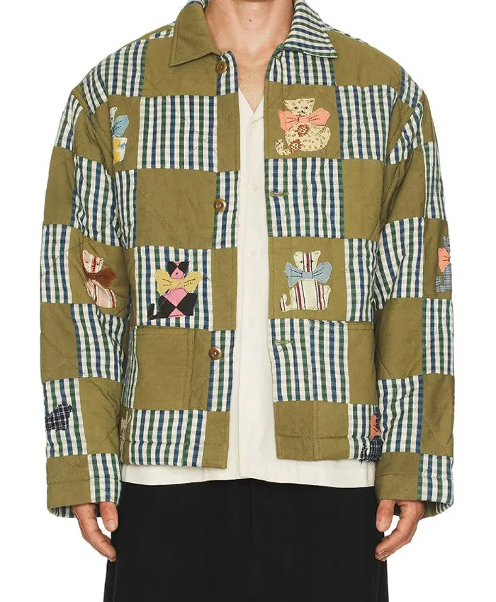 Timothy Simons TV Series Nobody Wants This S03 Olive Patchwork Jacket Front