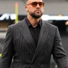 Travis Kelce Allegiant Stadium 2026 Black Striped Blazer