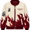 Unisex Demon Slayer Rengoku Flames Varsity Bomber Jacket at Discounted Price