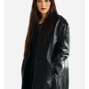 Verity Dakota Johnson Black Leather Coat
