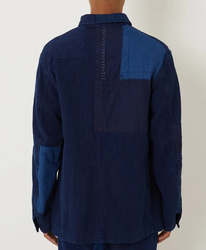 Vintage Blue Japan 1970s Work Jacket at Discounted Price Back View