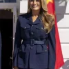 XI Summit 2026 White House Melania Trump Navy Blue Belted Coat