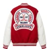 Yearners Hockey League Chenille Red and White Varsity Jacket On Sale