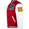 Yearners Hockey League Chenille Red and White Varsity Jacket Shop now