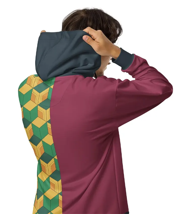 mens Giyu Demon Slayer Jacket With Hood